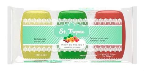 Jabón De Tocador Tricolor Con Glicerina St Tropez 3 X 90grs MercadoLibre