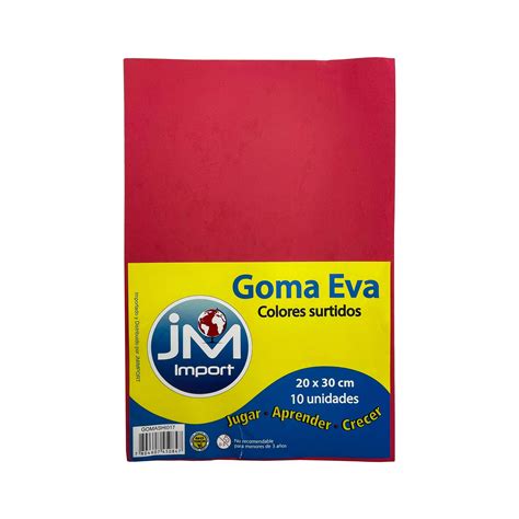 GOMA EVA 20X30CMX02MM 10 UNID LISA COLORES SURTIDO JM