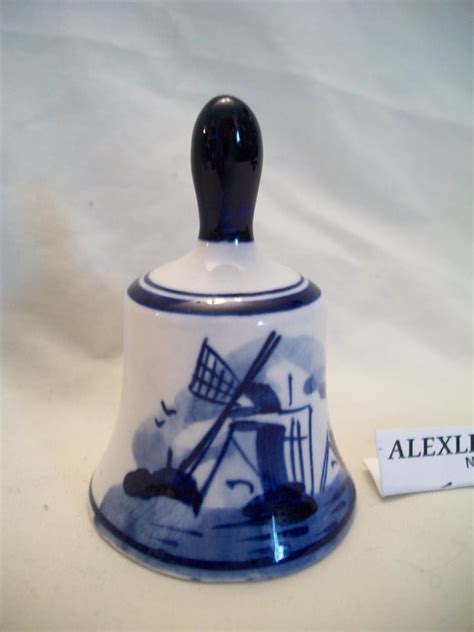 Vintage Elesva Delft Blue Windmill Bell Delfts Holland Scene Etsy