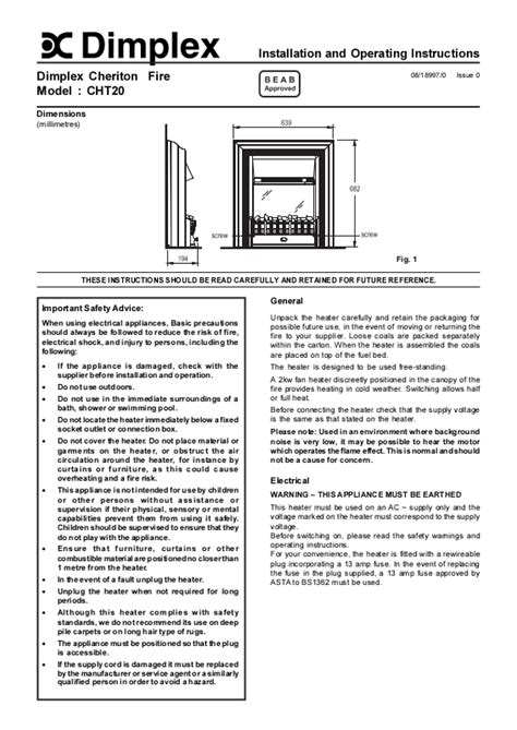 Dimplex Cht20 User Manual