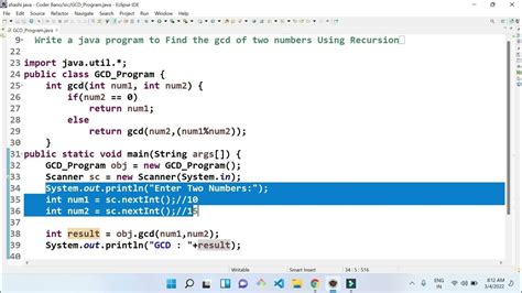 Find The Gcd Of Two Numbers Using Recursion Recursion Function Youtube