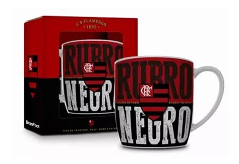 Caneca Porcelana Flamengo Rubro Negro Copo Meng O Oficial