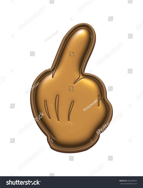 3d Fuck Middle Finger Gold Metallic Stock Illustration 256260652 Shutterstock
