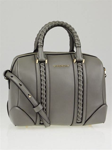 Givenchy Grey Calfskin Leather Braided Mini Lucrezia Duffle Bag Yoogi