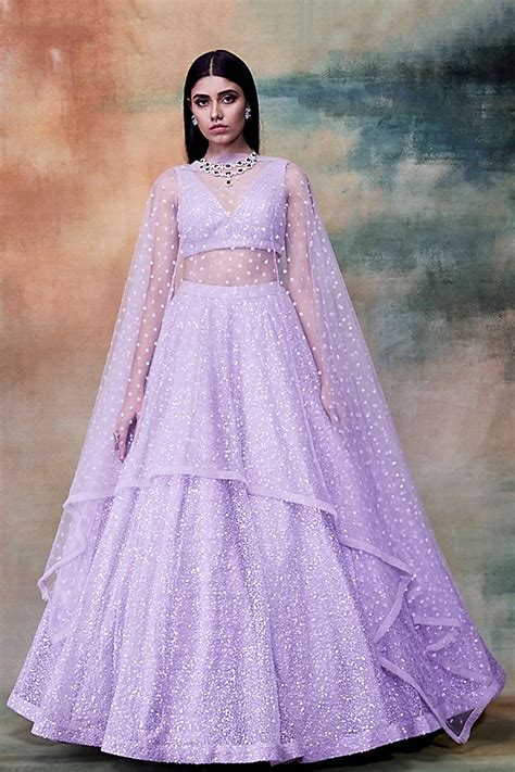 Lilac Embroidered Lehenga Set Design By Vvani By Vani Vats At Pernias