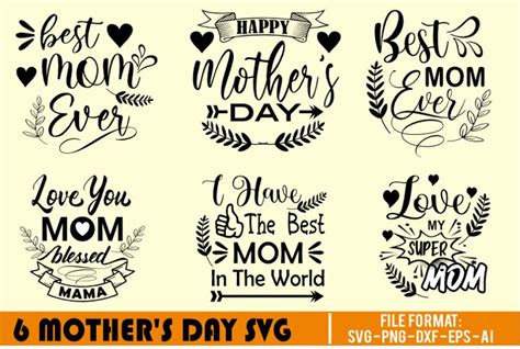 Moms Svg Svg Dxf Png Eps Best Mom Ever Svg Mothers Svg Happy Mother