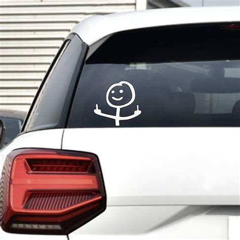Amazon Car Fuck You Meme Large Vinyl Sticker Decal Funny Personalised Cartoon Middle