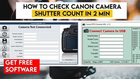 How To Check Canon Dslr Camera Shutter Count Get Free Software Youtube