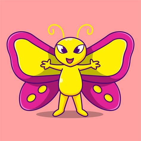 Illustration Vectorielle Papillon Mignon Vecteur Premium