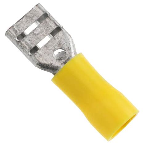 Terminal Faston Female 6 3 Mm Yellow Pack Of 100 Units Cablematic