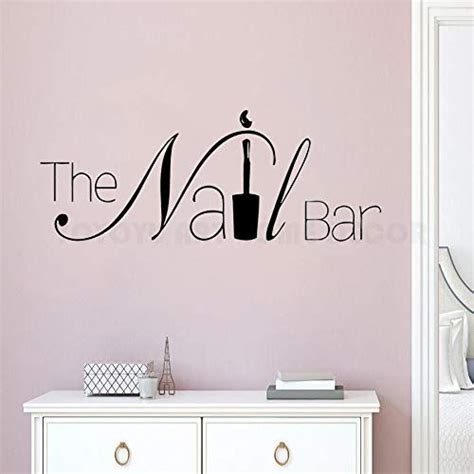 The Nail Bar Logo Wall Window Sticker Manicure Salon Design Wall Decal Removable Nail Art Wall ...