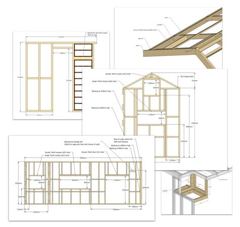 Tiny House Framing Plans with Lofts, Stairs, and Storage Area