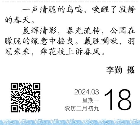 经山历海 美图日照 戴胜报春 日照要闻 日照新闻网 日照第一门户网站 日照新闻 日照日报 黄海晨刊