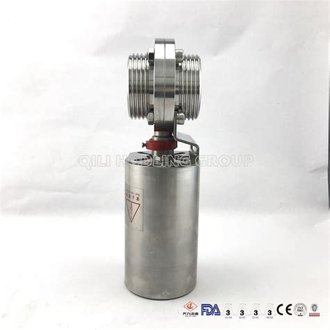 Sanitary Stainless Steel Threaded Pneumatic Butterfly Valve China Pneumatic Butterfly Valve