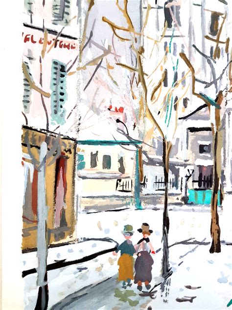 After Maurice Utrillo Inspired Village Of Montmartre Pochoir For