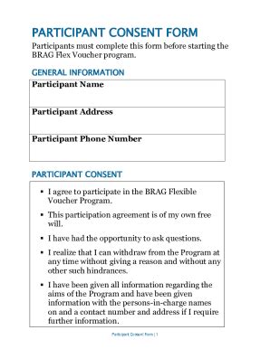 Fillable Online Free Participant Consent Forms In Pdfms Word Fax