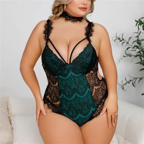 Homadles Plus Size Lingerie For Women Sexy Soft Lace Sleepwear Cutout