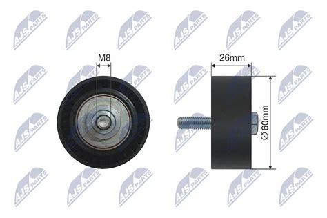 Deflection Guide Pulley V Ribbed Belt Rnk Ct Nty