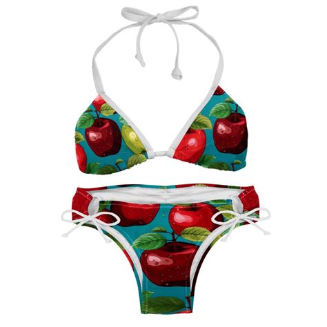 Fruit Chic One Piece Swimsuits Bikini Set Detachable Sponge Adjustable Strap Two Pack For