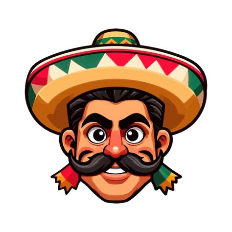 Premium Vector Mexican Man With Mustache And Sombrero Cartoon Vector Icon