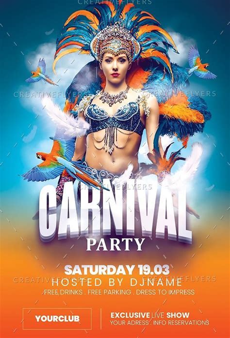 Carnival Party Flyer PSD (Photoshop) | Carnival posters, Party flyer ...