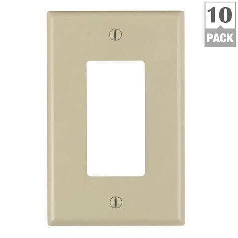 Leviton Decora 1 Gang Midway Nylon Wall Plate Ivory 10 Pack M51 0pj26 0im The Home Depot