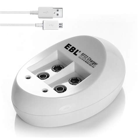 EBL 2 Slots USB 9V Li Ion Battery Charger For 9 Volt Rechargeable