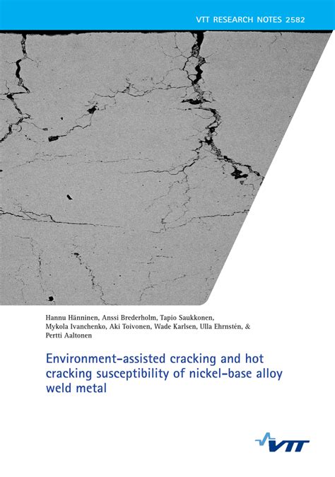 PDF Environment Assisted Cracking And Hot Cracking Susceptibility Of Nickel Base Alloy Weld Metal