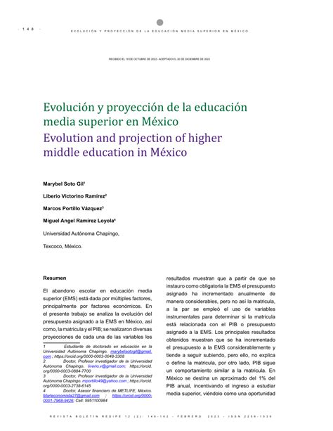 PDF Evolución y proyección de la educación media superior en México