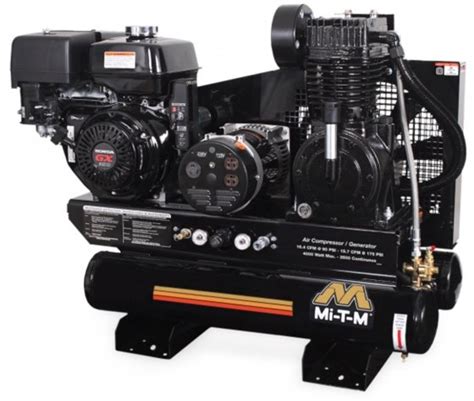 Mi T M Ag2 Sm14 08m1e 14 Hp Mi T M Enging Powered Twin Tank Air Compressor Generator Combo