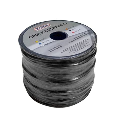 080 417 Cable Estañado Calibre 22 AWG 300V 105 Grados Color Negro Rollo