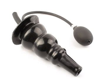 Rubberfashion Latex Enema Anal Plug Inflatable Large Xxxl Inflatable Ribbed Anal Enema Butt