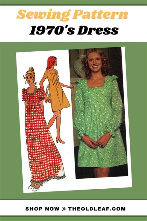 1970s Sewing Pattern Empire Mini Maxi Dress Simplicity 5012 Etsy