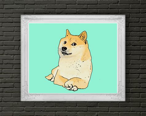 Doge Dog Pop Art // Dogecoin Doge Dog Art Print - Etsy