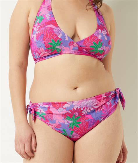 Reversible Triangle Style Bikini Top VERSO LYC IMP FOND ROSE ETAM