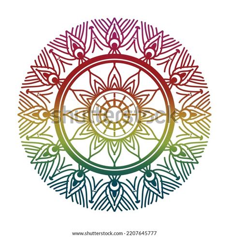 Gradient Color Mandala Mandala Design Backgroundmandala Stock Vector