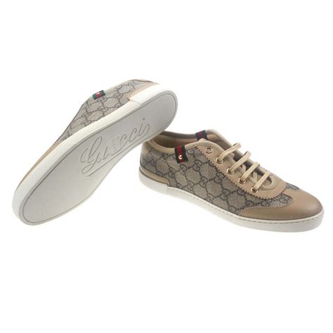 Gucci Sneakers Monogram GG Canvas Leather Brown BagBuyBuy