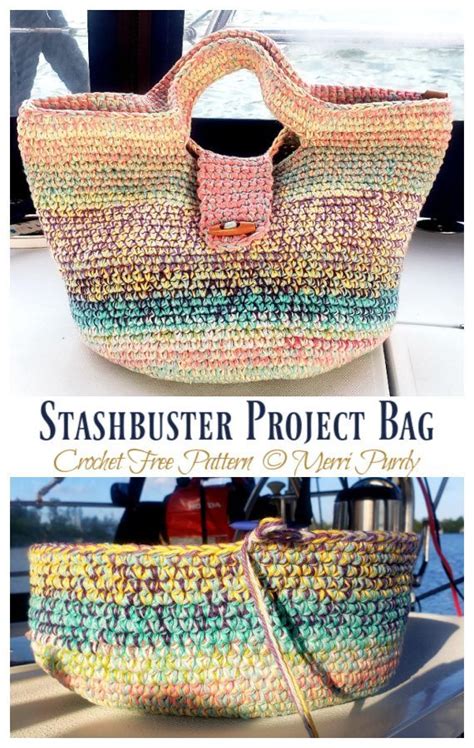 Stashbuster Project Bag Crochet Free Pattern Crochet Knitting