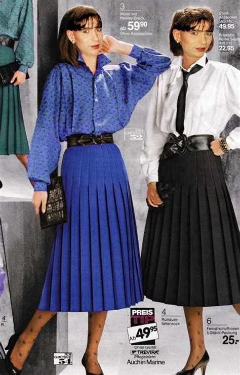 Faltenrock 80er Jahre Long Skirt Fashion Vintage Outfits 80s Skirt