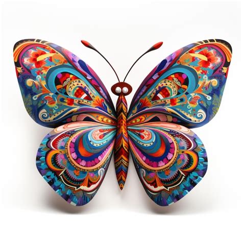 Premium Ai Image Brightly Colored Butterfly With Intricate Pattern On