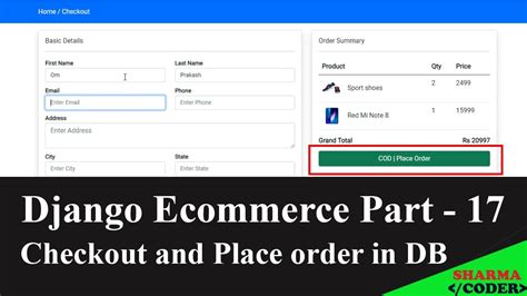 Django Ecommerce Part 17 Checkout And Place Order In Django Store