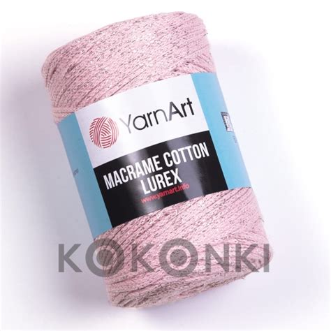 Sznurek YarnArt Macrame Cotton Lurex 3mm 732 róż z nicią srebrną