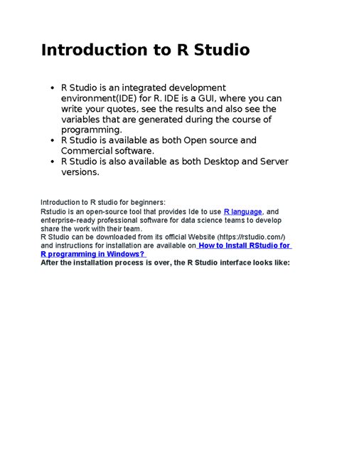 Introduction To R Studio IDE Is A GUI Where You Can Write Your