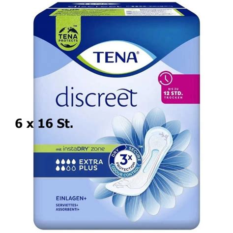 TENA Discreet Extra Plus Einlagen 6 X 16 St PZN 15235246