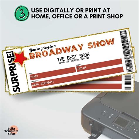 Editable Broadway Show Ticket - Bella Template Shop