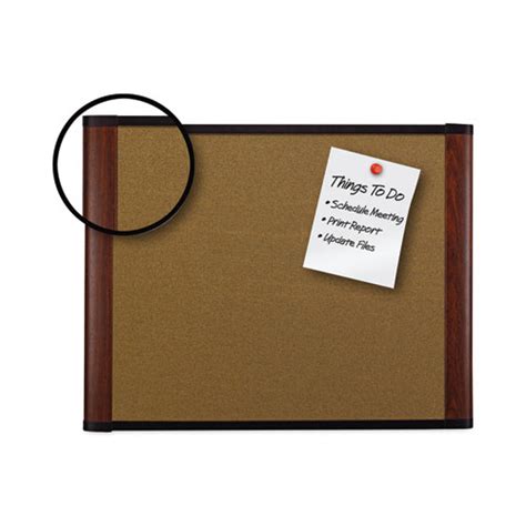 Cork Bulletin Board 72 X 48 Aluminum Frame Wmahogany Wood Grained Finish