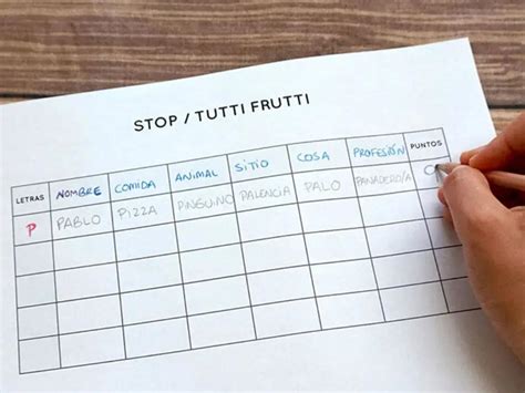 Juegos Del Tutti Frutti Categorías Y Reglas Jugando Ando