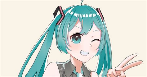 初音ミク ピース！ 甘味のイラスト Pixiv