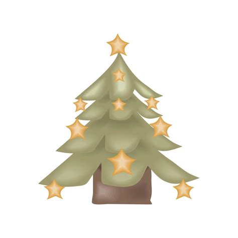 Christmas Tree Gold Stars Vector Art At Vecteezy