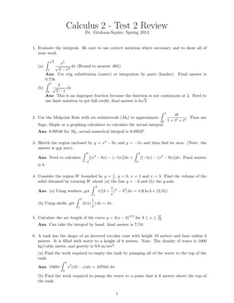 Calculus 2 Test 2 Review